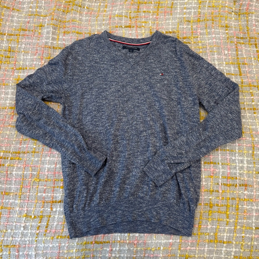 Tommy Hilfiger Gray V-Neck Sweater